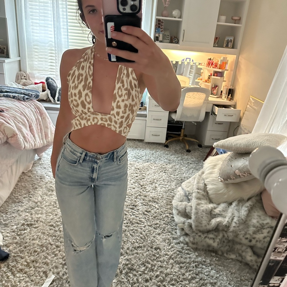 Leopard Print Halter Top